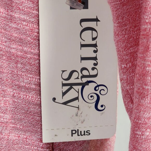 Terra and Sky Rose Dust Poly Rayon Cardi Lgth Fashion Tee Generous Fit Sz 0X 14W - Picture 10 of 16